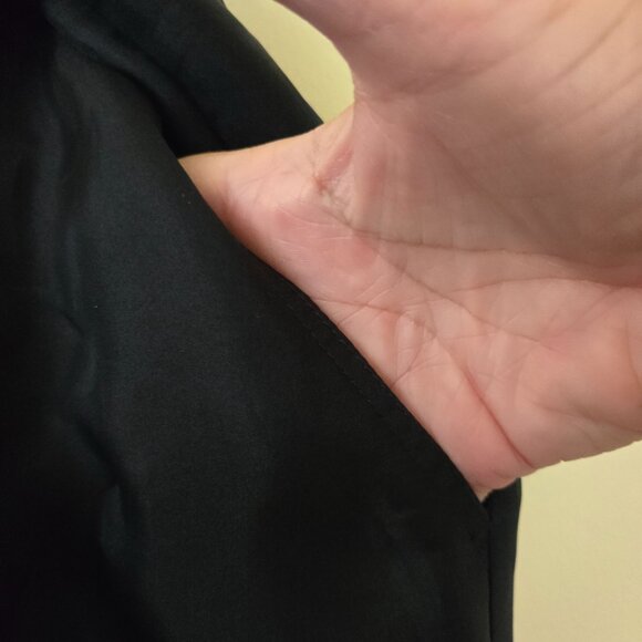 By Anthropologie NWT Silk Organza Wide Leg Pants Black Flowy Pockets Size 10 - Picture 9 of 14